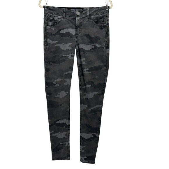 Democracy Womens 2 Jeans Pants Skinny Camouflage Gray Ab Solution - Picture 1 of 9